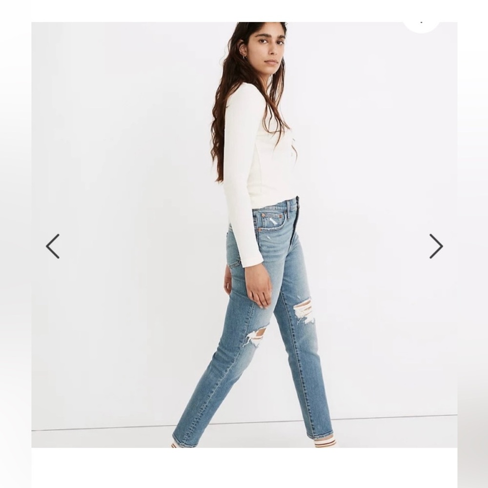 Madewell Distressed “The Mom Jean”